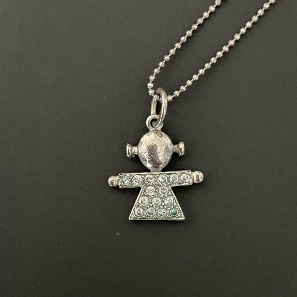 Little Girl Necklace with Rhinestones